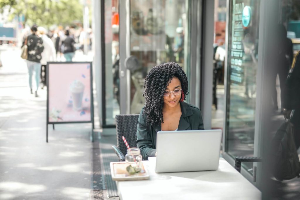 a person sitting at a table