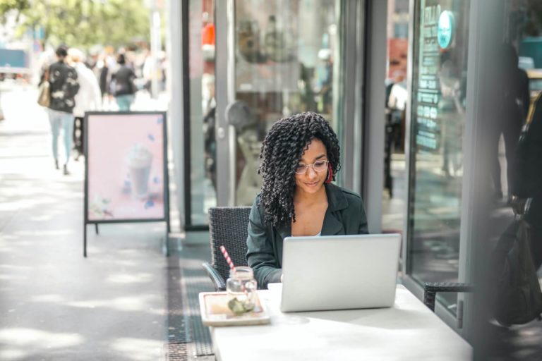 a person sitting at a table