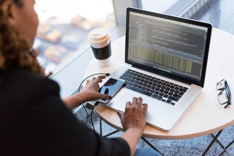 a person using a laptop