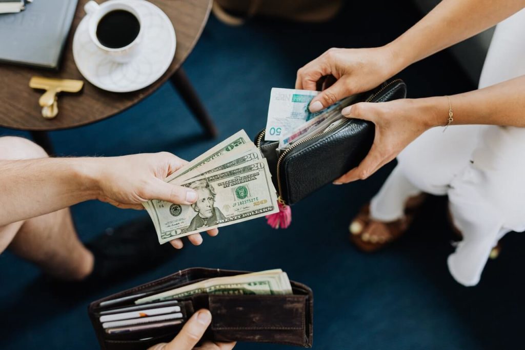 a person holding money