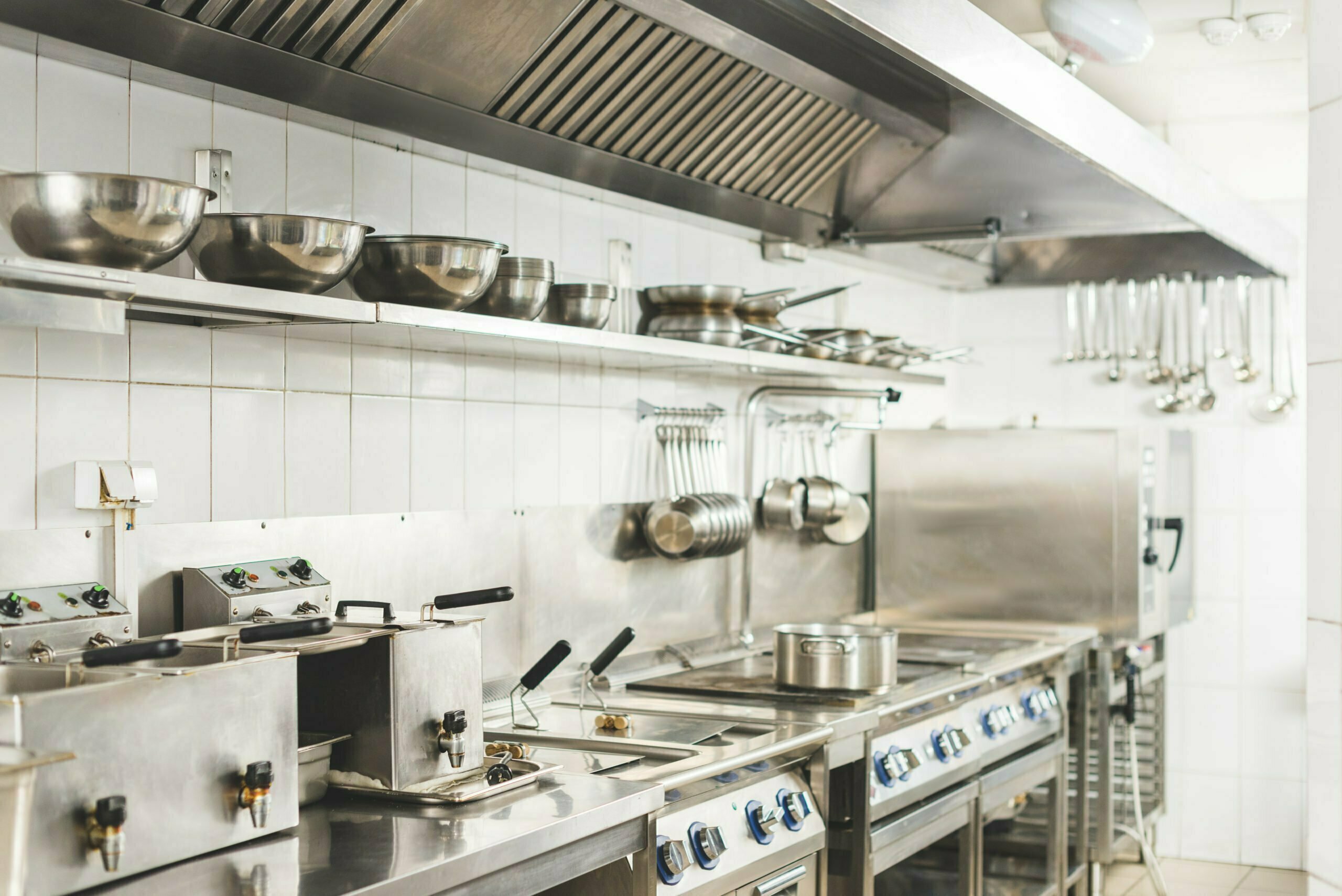 modern clean restaurant kitchen interior